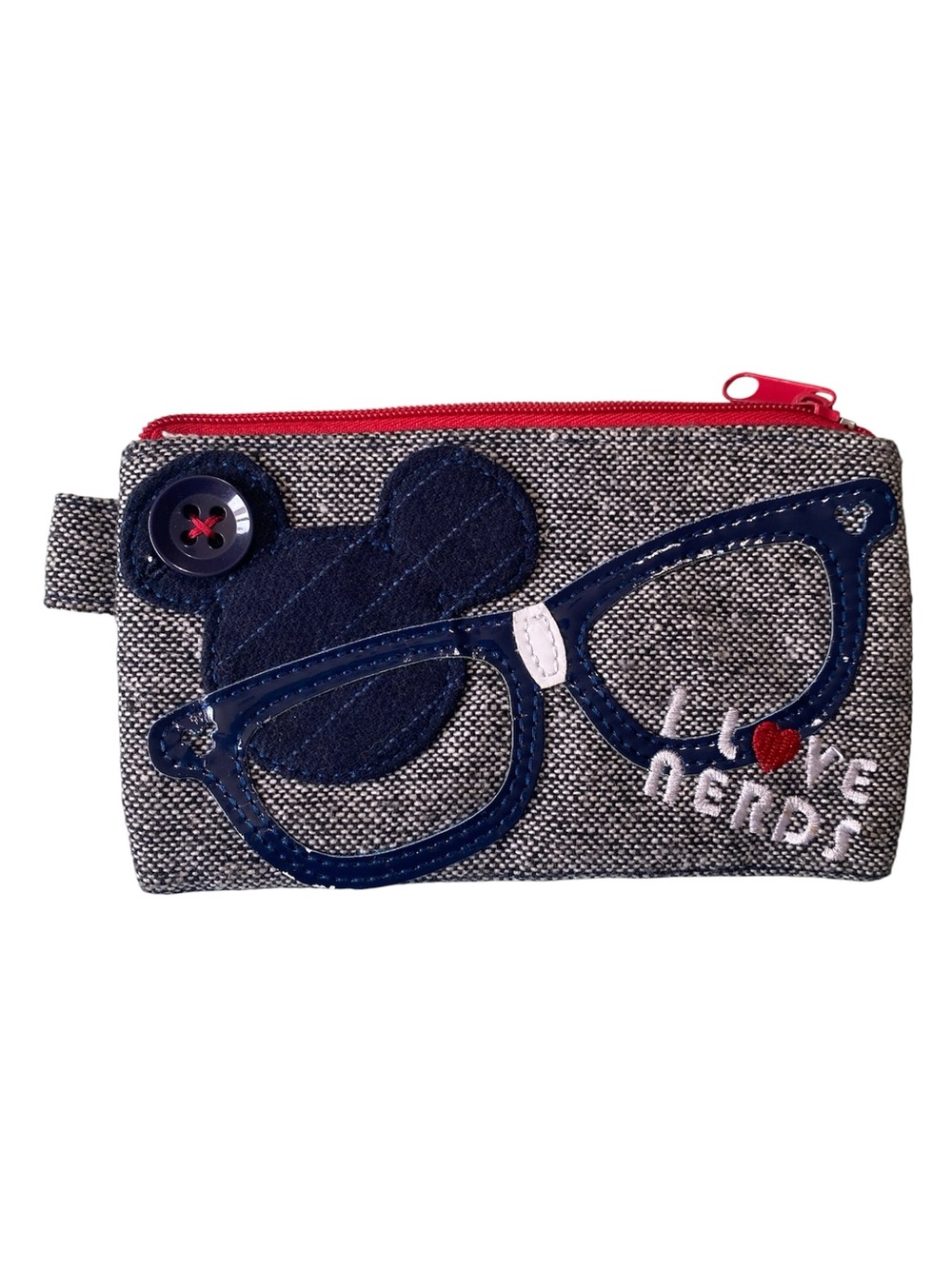 Disney Nerds Denim Zip Pouch - Navy & Red